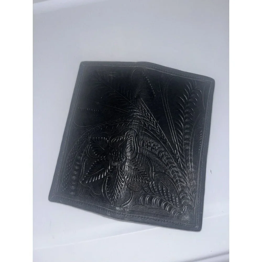 J.L. SALDIVAR hand Tooled Leather Black